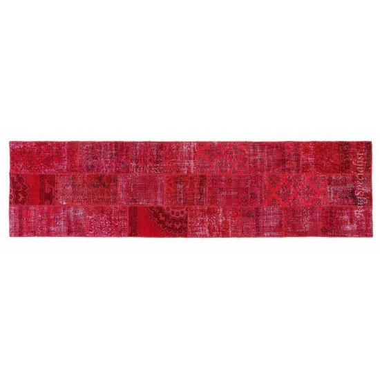 Handmade Patchwork Runner Made from Over-Dyed Vintage Carpets Custom Options Av. Handmade Patchwork Runner Made from Over-Dyed Vintage Carpets Custom Options Av.