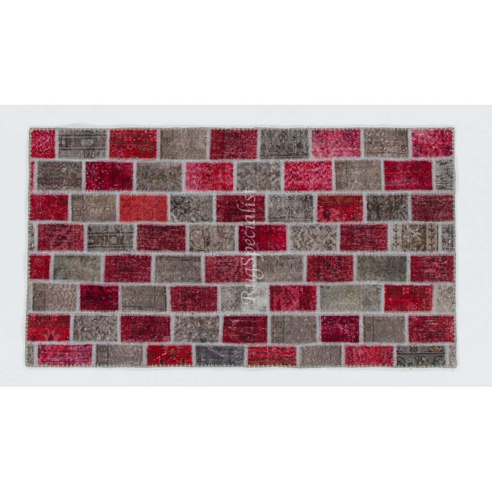 Handmade Patchwork Rug Made from Over-Dyed Vintage Carpets, CUSTOM OPTIONS Av.