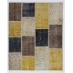 Patchwork Rug in Yellow, Brown, Black & Beige. Modern Handmade Carpet, Woolen Floor Covering. Custom Turkish Area Rug