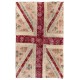 Union Jack British Flag Design Patchwork Rug Made from Re-Dyed Vintage Carpets Union Jack British Flag Design Patchwork Rug Made from Re-Dyed Vintage Carpets