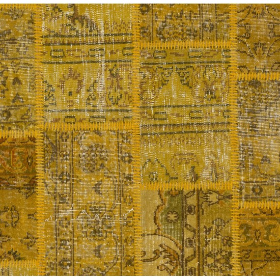Handmade Patchwork Rug Made from Over-Dyed Vintage Carpets, CUSTOM OPTIONS Av. Handmade Patchwork Rug Made from Over-Dyed Vintage Carpets, CUSTOM OPTIONS Av.