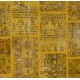 Shades of Yellow Handmade Patchwork Rug, Modern Carpet, Woolen Floor Covering. Custom Turkish Area Rug