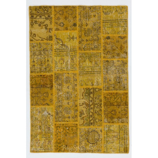 Handmade Patchwork Rug Made from Over-Dyed Vintage Carpets, CUSTOM OPTIONS Av. Handmade Patchwork Rug Made from Over-Dyed Vintage Carpets, CUSTOM OPTIONS Av.