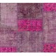 Fuchsia Patchwork Rug Made from Over-Dyed Vintage Carpets Custom Options Av.
