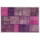 Fuchsia Patchwork Rug Made from Over-Dyed Vintage Carpets Custom Options Av. Fuchsia Patchwork Rug Made from Over-Dyed Vintage Carpets Custom Options Av.