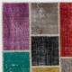 Contemporary Multicolored Overdyed Patchwork Rug | Hand-Knotted Turkish Wool Carpet for Living Room, Dining Room and Entryway Contemporary Multicolored Overdyed Patchwork Rug | Hand-Knotted Turkish Wool Carpet for Living Room, Dining Room and Entryway