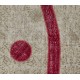 Custom Unique Design Handmade Vintage Patchwork Rug in Red and Beige. Modern Turkish Carpet. Woolen Floor Covering