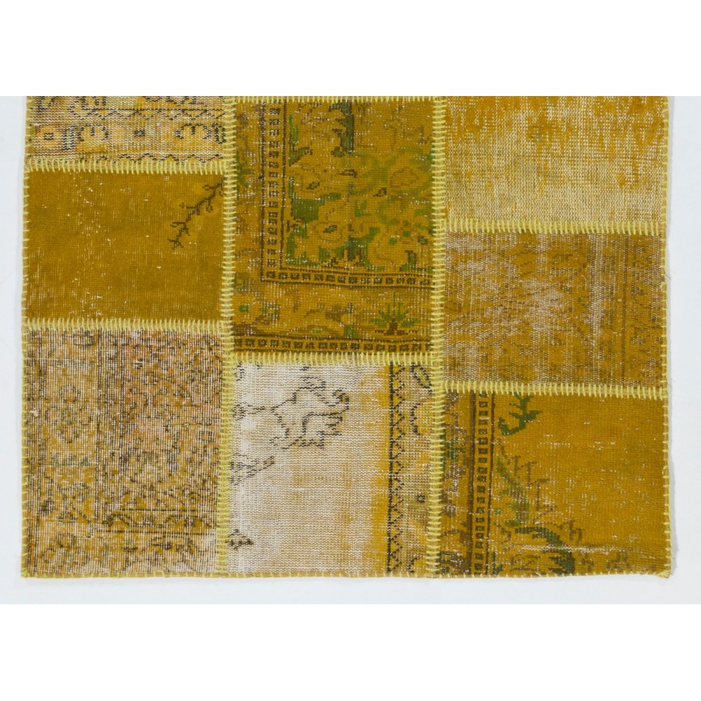 Handmade Patchwork Rug Made from Over-Dyed Vintage Carpets. Custom Options Av.