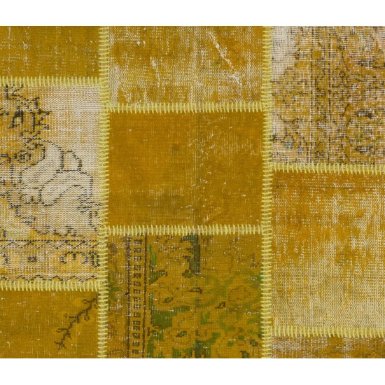 Handmade Patchwork Rug Made from Over-Dyed Vintage Carpets. Custom Options Av. Handmade Patchwork Rug Made from Over-Dyed Vintage Carpets. Custom Options Av.