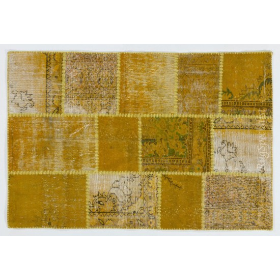 Handmade Patchwork Rug Made from Over-Dyed Vintage Carpets. Custom Options Av.