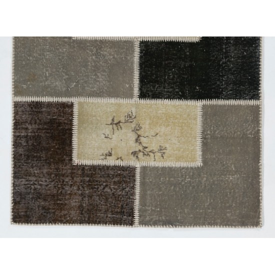 Handmade Patchwork Rug Made from Over-Dyed Vintage Carpets, CUSTOM OPTIONS Av.