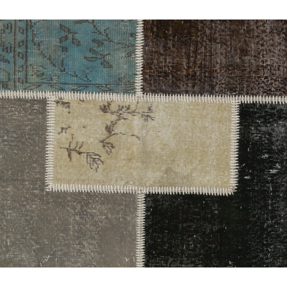 Handmade Patchwork Rug Made from Over-Dyed Vintage Carpets, CUSTOM OPTIONS Av.