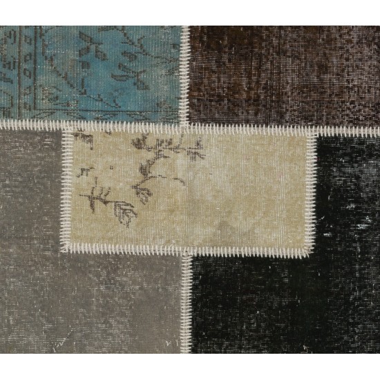 Handmade Patchwork Rug Made from Over-Dyed Vintage Carpets, CUSTOM OPTIONS Av. Handmade Patchwork Rug Made from Over-Dyed Vintage Carpets, CUSTOM OPTIONS Av.