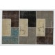 Handmade Patchwork Rug Made from Over-Dyed Vintage Carpets, CUSTOM OPTIONS Av.