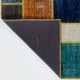 Multicolor Turkish Patchwork Rug | Handknotted Eclectic Style Overdyed Carpet for Modern Living Room Multicolor Turkish Patchwork Rug | Handknotted Eclectic Style Overdyed Carpet for Modern Living Room