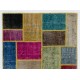 Handmade Patchwork Rug Made from Over-Dyed Vintage Carpets. Custom Options Av.