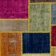 Multicolor Turkish Patchwork Rug | Handknotted Eclectic Style Overdyed Carpet for Modern Living Room Multicolor Turkish Patchwork Rug | Handknotted Eclectic Style Overdyed Carpet for Modern Living Room