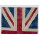 Union Jack British Flag Design Patchwork Rug Made from Re-Dyed Vintage Carpets