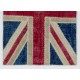 Union Jack British Flag Design Patchwork Rug Made from Re-Dyed Vintage Carpets