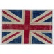 Union Jack British Flag Design Patchwork Rug Made from Re-Dyed Vintage Carpets