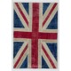 Union Jack British Flag Design Patchwork Rug Made from Re-Dyed Vintage Carpets