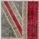 Modern Handmade Patchwork Rug with Union Jack British Flag Design | Hand-Knotted Turkish Carpet Modern Handmade Patchwork Rug with Union Jack British Flag Design | Hand-Knotted Turkish Carpet