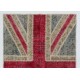 Union Jack British Flag Design Patchwork Rug Made from Re-Dyed Vintage Carpets