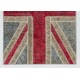 Union Jack British Flag Design Patchwork Rug Made from Re-Dyed Vintage Carpets