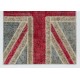 Union Jack British Flag Design Patchwork Rug Made from Re-Dyed Vintage Carpets