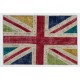 Union Jack British Flag Design Patchwork Rug Made from Re-Dyed Vintage Carpets