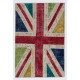 Union Jack British Flag Design Patchwork Rug Made from Re-Dyed Vintage Carpets