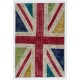 Union Jack British Flag Design Patchwork Rug Made from Re-Dyed Vintage Carpets