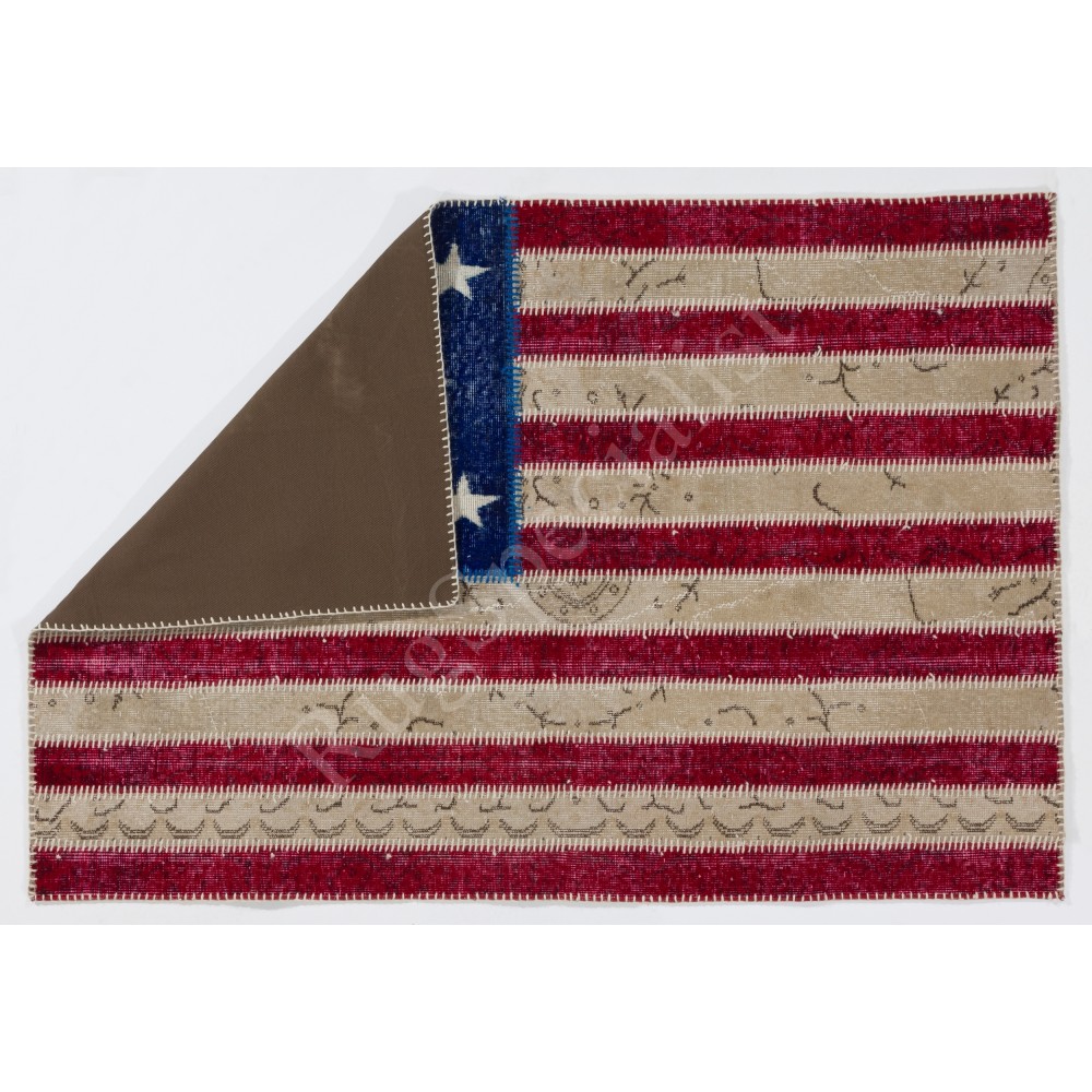 American Flag Design Patchwork Rug Made from ReDyed Vintage Carpets, Custom Options Av American Flag Design Patchwork Rug Made from ReDyed Vintage Carpets, Custom Options Av