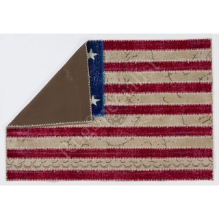 American Flag Design Patchwork Rug Made from ReDyed Vintage Carpets, Custom Options Av American Flag Design Patchwork Rug Made from ReDyed Vintage Carpets, Custom Options Av