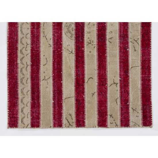 American Flag Design Patchwork Rug Made from ReDyed Vintage Carpets, Custom Options Av American Flag Design Patchwork Rug Made from ReDyed Vintage Carpets, Custom Options Av