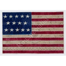 American Flag Design Patchwork Rug Made from ReDyed Vintage Carpets, Custom Options Av