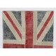 Union Jack British Flag Design Patchwork Rug Made from Re-Dyed Vintage Carpets