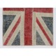 Union Jack British Flag Design Patchwork Rug Made from Re-Dyed Vintage Carpets