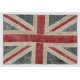 Union Jack British Flag Design Patchwork Rug Made from Re-Dyed Vintage Carpets