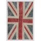 Union Jack British Flag Design Patchwork Rug Made from Re-Dyed Vintage Carpets