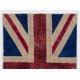 British Flag Union Jack Design Patchwork Rug Made from Re-Dyed Vintage Carpets British Flag Union Jack Design Patchwork Rug Made from Re-Dyed Vintage Carpets