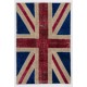 British Flag Union Jack Design Patchwork Rug Made from Re-Dyed Vintage Carpets British Flag Union Jack Design Patchwork Rug Made from Re-Dyed Vintage Carpets