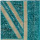Modern Handmade Patchwork Rug with Union Jack British Flag Design | Hand-Knotted UK Flag Pattern Teal Blue Carpet Modern Handmade Patchwork Rug with Union Jack British Flag Design | Hand-Knotted UK Flag Pattern Teal Blue Carpet