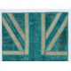 British Flag Union Jack Design Patchwork Rug Made from Re-Dyed Vintage Carpets