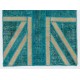 British Flag Union Jack Design Patchwork Rug Made from Re-Dyed Vintage Carpets