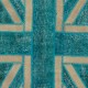 Modern Handmade Patchwork Rug with Union Jack British Flag Design | Hand-Knotted UK Flag Pattern Teal Blue Carpet Modern Handmade Patchwork Rug with Union Jack British Flag Design | Hand-Knotted UK Flag Pattern Teal Blue Carpet