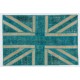 British Flag Union Jack Design Patchwork Rug Made from Re-Dyed Vintage Carpets