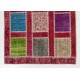 Handmade Patchwork Rug Made from Over-Dyed Vintage Carpets, CUSTOM OPTIONS Av.