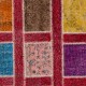 Colorful Turkish Overdyed Patchwork Rug | Hand-Knotted Eclectic Style Wool Area Rug for Modern Living Room