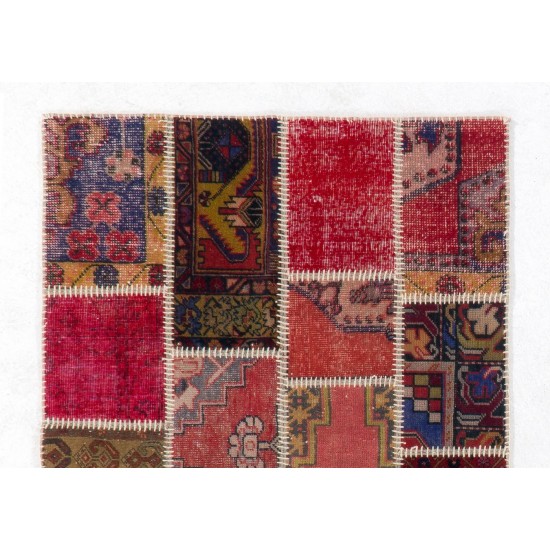 Handmade Patchwork Rug Made from Vintage Village Rugs, CUSTOM OPTIONS Av.